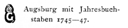 Augsburg mit Jahresbuchstaben