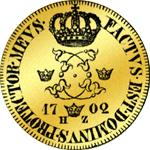 1702 Doppeldukaten Gold Münze Rückseite