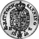 1848 Rückseite Silber Münze 1/16 Reichs Taler Spezies