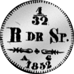 1852 Reichs Spezies Taler Silber Münze 1/32