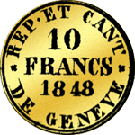 1848 Münze Gold 10 Franken Stück 