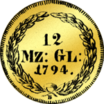 1794 Gold Münze Dupplone Doppel Dukaten Bildseite