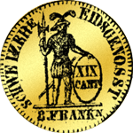 1813 Halbe Dupplone Gold Münze 1813