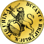 1755 Gold Münze Einfacher Dukaten Bildseite 