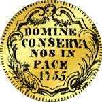 1755 Gold Münze Rückseite Einfacher Dukaten 