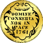 1761 Gold Münze Halber Dukaten Bildseite