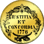 1776 Gold Münze Doppeldukaten Bildseite