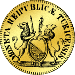 Rückseite Doppeldukaten Gold Münze 1776