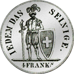 1816 Silber Münze Neu Taler 4 Franken Stück Appenzell