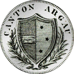 2 Franken Stück Silber Halber Neutaler Münze Aargau 1809