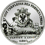 Silber Münze Fest Taler 1849 Aargau 