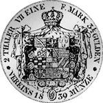 Vereins Taler Silber Münze Rückseite 1839