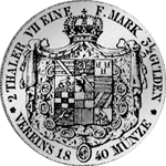 Silber Münze Vereins Taler Stück Rückseite 1840