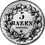 1814 Silber Münze Halber Frank Rückseite