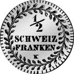 1/2 Frank 5 Batzen Silber Münze Rückseite 1810
