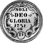 1731 Silber Münze Rückseite Örtlein 1/4 Gulden
