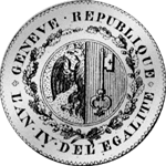 1796 Silber Münze Taler 4 Franken Stück Genf 