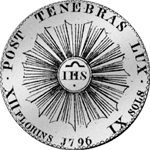 1796 Münze Genf Silber Taler 4 Franken Stück 