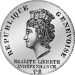 4 Frankenstück 1794 Taler Silber Münze Genf 