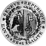1795 Silber Münze Genf Halber Taler 