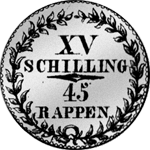 1807 Silber Münzen 15 Schilling Glarus 