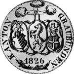 1826 Silber Münze 1/2 Franken 