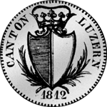 1812 Silber Münze 1 Frank Luzern