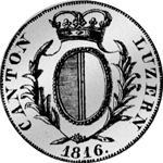 1816 Silber Münze Neutaler 40 Batzen Luzern