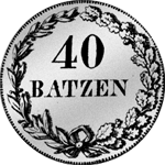 1816 Batzen 40 Neutaler Münze Silber Luzern