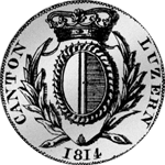 1814 Münze Silber 40 Batzen Neutaler Luzern Rückseite