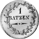 1809 Silber Münze 1 Batzen Stück Schafhausen 