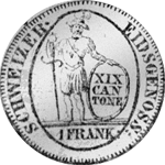 1812 Silber Münze 1 Frankenstück 