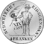 1813 Neutaler 4 Franks Silber Münze 