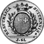 Schwyz Gulden Stück Münze Silber 40 Schilling 1797