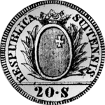 1797 Silber Münze 20 Schilling 1/2 Gulden Stück Schwyz