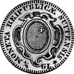 1785 Silber Münze 1/2 Gulden Stück 20 Schilling Schwyz