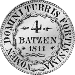 1811 4 Batzen Stück Schwyz Silber Münze 
