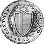 Tessin 1/2 Frank Silber 5 Batzen Münze 1835