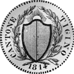 Tessin Neutaler Silber Münze 8 Lira milanesi 4 Franken 1814