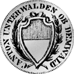 1812 Silber Münze 1/2 Frank 15 Schilling Unterwalden