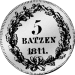 Unterwaldern Silber Münze 1/2 Frank 1811 15 Schilling 