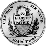 Waadtland Franken Silber 10 Bätzner Münze 1845