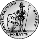 1812 Franken Stück Silber Münze Neutaler Waadtland 