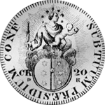 Wallis Silber 1/2 Frank 5 Batzen 20 Kronen Münze 1777