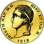 1812 Gold Münze Spanien Quadrupel 4 fache Pistole 16 Piaster 