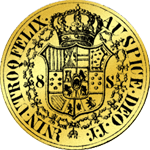 Gold Münze Spanien Quadrupel 4 fache Pistole 16 Piaster 1801