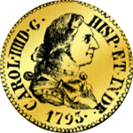 1793 Gold Münze 1/8 Quadrupel 1/2 Pistole Goldtaler Escudo de oro Spanien 