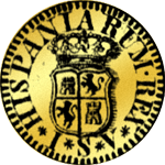 1816 Gold Münze Spanien 1 Piaster Taler Carolin 1/16 Quadrupel 