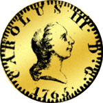 1/16 Quadrupel Carolin Gold Taler Münze Spanien 1 Piaster 1765