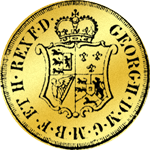 Rückseite Hannoverscher Gold Gulden Münze 1754